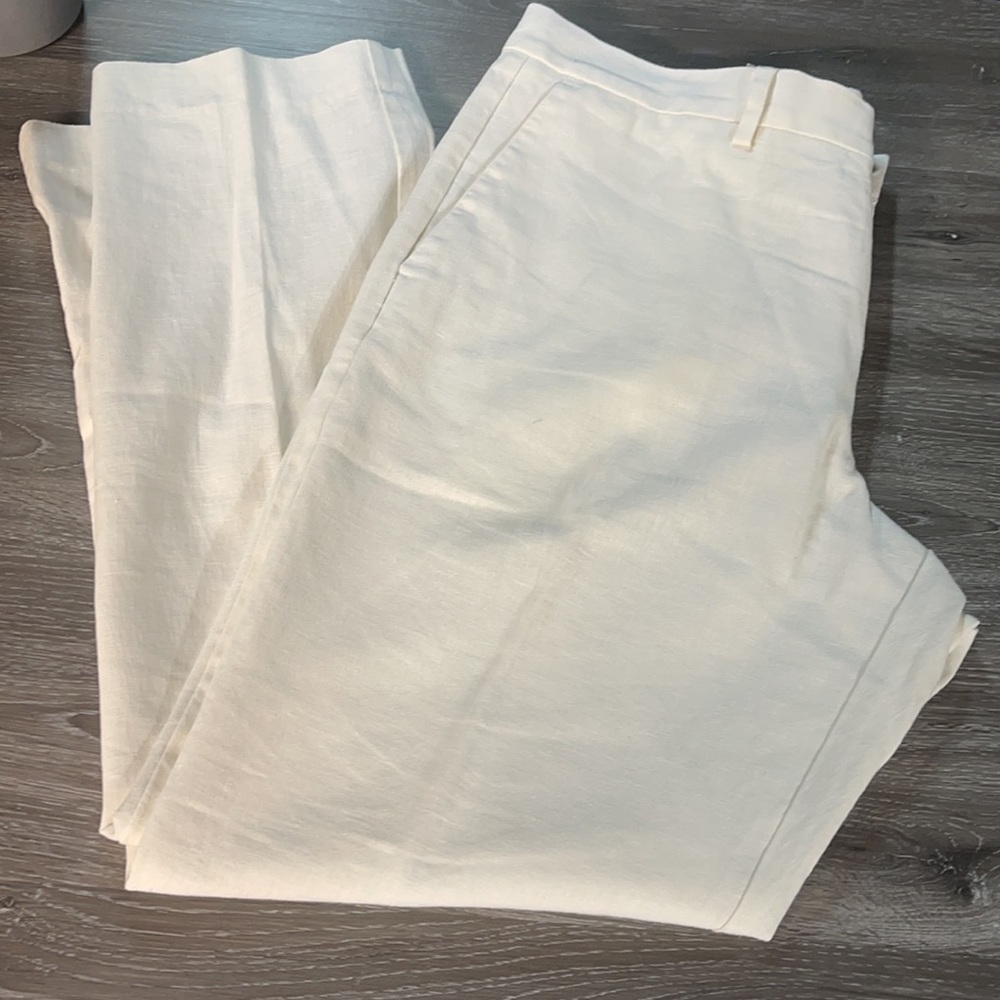 Portfolio Perry Ellis size 34/30 beige linen cotton men’s dress pants